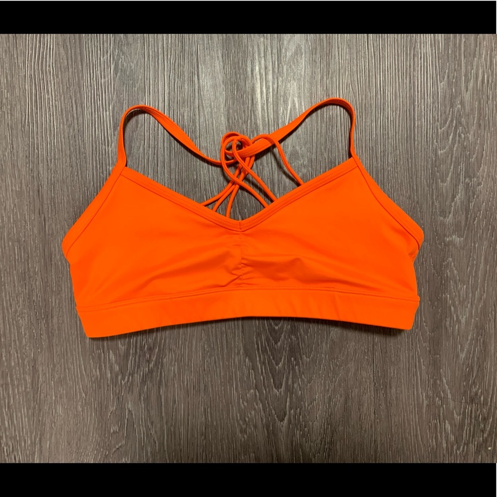 Alo Yoga Sunny Strappy Bra in Neon Orange